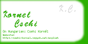 kornel csehi business card