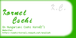 kornel csehi business card